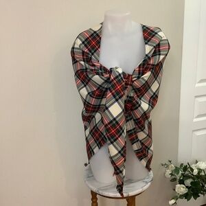Tartan plaid wool shawl